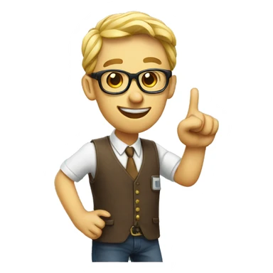 nerd emoji with finger up sticker