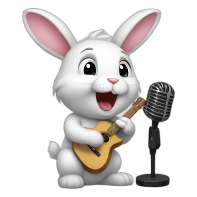 kin bunny singing at the mic sticker