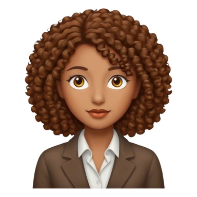 professional, curly broen lady with ghazel eyes sticker