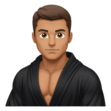 Hairy muscular man black robe  sticker