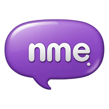Purple Speech bubble sticker that says "me" in white letters  sticker