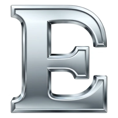 A metallic letter E fancy faunt sticker