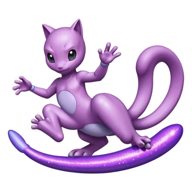 Pokemon legendary glitter purple and pink mewtwo sticker