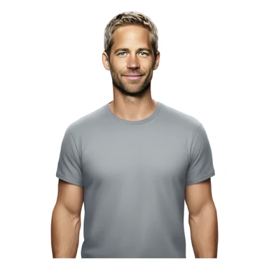 actor paul walker with a t-shirt on grey hair  sticker