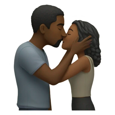 couple kissing in nature sticker