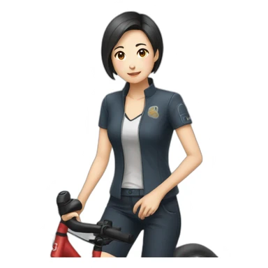 台灣女孩騎ubike sticker