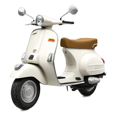 vespa white with light brown seat sticker