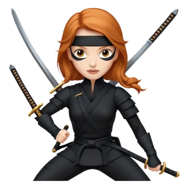 Jessica Chastain, in a ninja position with swords sticker
