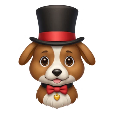 dog with tophat sticker