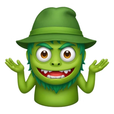 monster with green hat and t shirt sticker