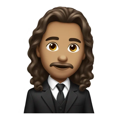 Russian brown long hair with big lips small nose in a black suit sticker