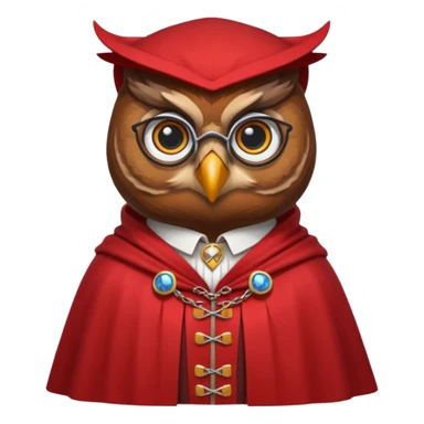 owl professor in red collar cloak sticker
