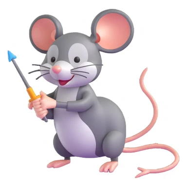 Cartoonish mouse arrow cursor clicking sticker