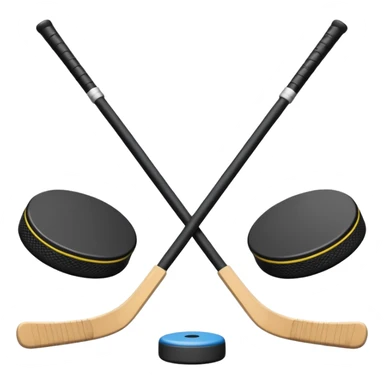 two hockey sticks crossing and a puck like two of this emoji crossing: 🏒  sticker