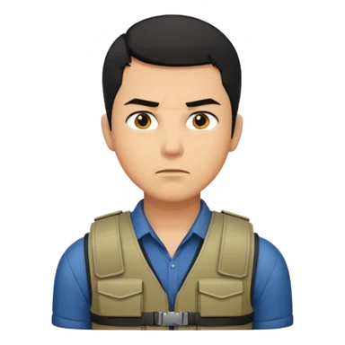 man wearing bullet proof sticker