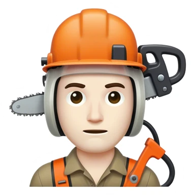 Man with chainsaw as head sticker
