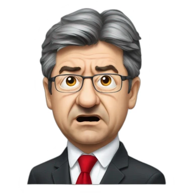 Angry Jean-Luc Mélenchon, Red tie  sticker