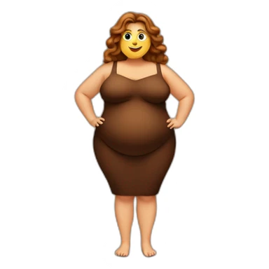 obese-woman-big-belly-cheveux-long-marron sticker