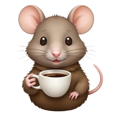 Rat with a coffee espresso cup sticker