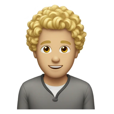 guy with curly blonde hair sticker