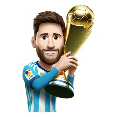 Messi and champions league trophy sticker