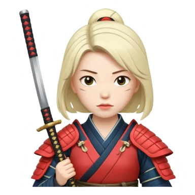 lady samurai holds katana sticker