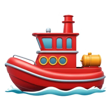 cute red tugboat sticker