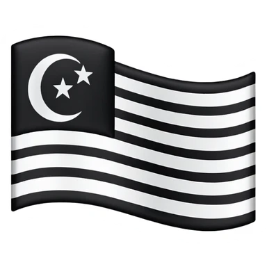 A simple flag with three black horizontal lines and three white horizontal lines, no stars sticker
