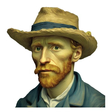 Van gogh with a canvas in his hands sticker