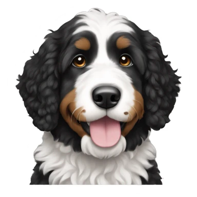a black and white bernedoodle  sticker
