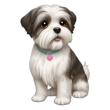 Dog shih tzu westie mix brindle sticker