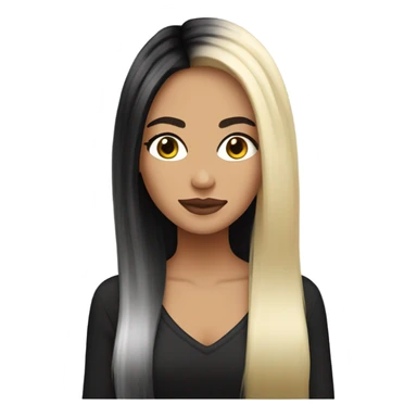 split dye half blonde half black hair on a lady sticker