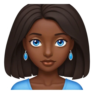 Dark Brunette with blue eyes and shoulder lenght hair iphone style sticker