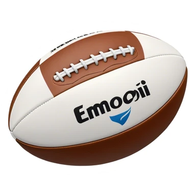 Cinematic Realistic image of a rugby ball in mid-action, with dynamic motion blur and finely rendered leather textures, set against a sunlit, energetic field that underscores its robust athleticism sticker