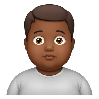 medium dark skin short fat kid with double chin sticker