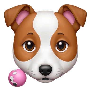 Chien jack Russel blanc avec deux tache marron sur ses yeux île dort en boule  sticker
