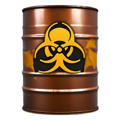 Biohazard symbol on a metal barrel sticker