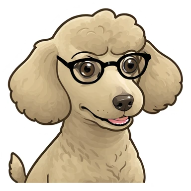 Beige poodle with one eye  sticker