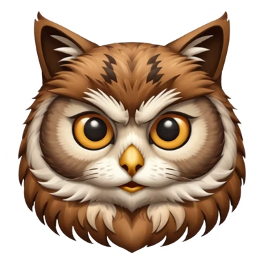 A cat head with a owl body  sticker