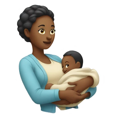 A mother holding her baby sticker