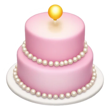 Pearl ligh pink birthday cake sticker