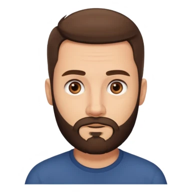 man, short hair, brown eyes, full beard, interested in what he sees sticker