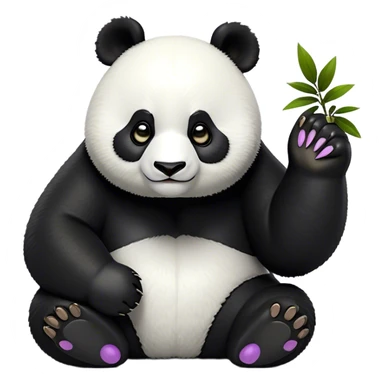 Cinematic Noble Panda Portrait Emoji, Poised and regal, with a robust, sturdy build and a strikingly contrasting black and white Fur, deep-set soulful dark eyes, Simplified yet sharp and sophisticated features, highly detailed, glowing with a soft, dignified glow, high shine, intelligent and gentle, stylized with an air of bamboo forest majesty, focused and attentive, soft glowing outline, capturing the essence of a watchful and confident companion, so majestic it feels as though it could lumber out of the screen with effortless authority! sticker