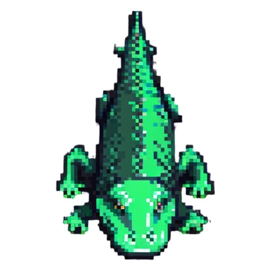 A green crocodile sticker