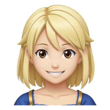 Smiling Lucy Heartfilia from Fairy Tail with blonde hair and brown eyes sticker