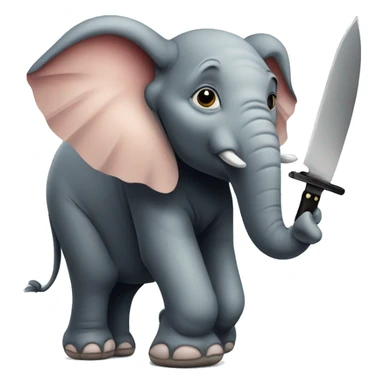 elephant with a knife sticker