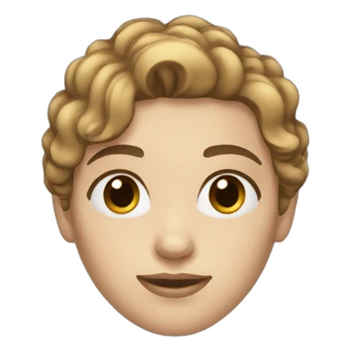 white woman short brown hair brow eyes sticker