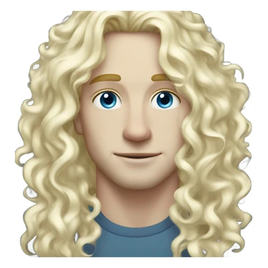 light curl blonde 30yo man blue eyed pale skin sticker