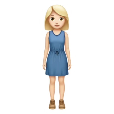 Create me an emoji of a full body white female in a casual dress. sticker