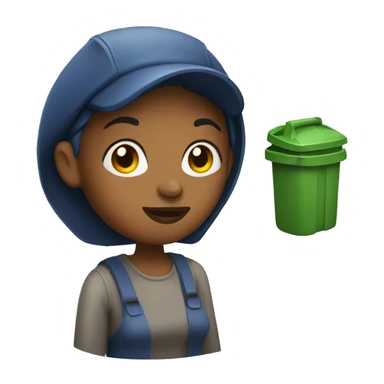 Garbage collecting woman sticker